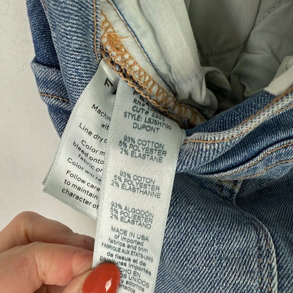 Frame Le Skinny de Jeanne Fray Hem Stiletto Jeans Dupont Wash Skinny Size 29 EUC - Picture 12 of 13